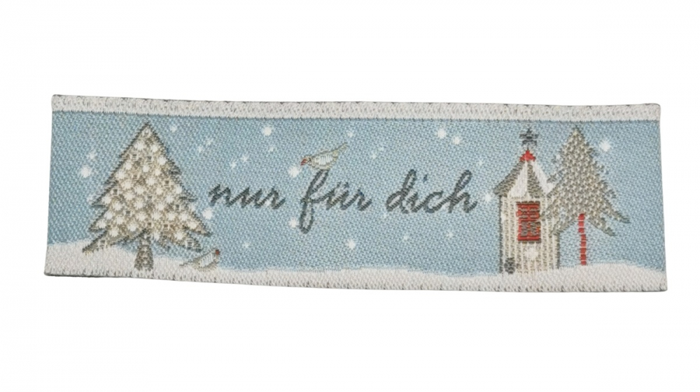 Webetikett / Patch / Flicken Winterlandschaft "Nur für dich" von acufactum